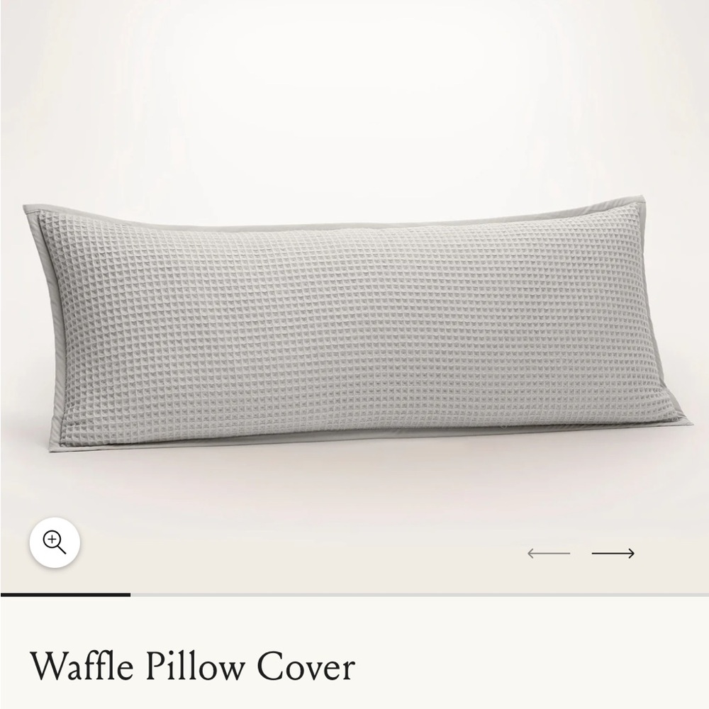 Boll and Branch waffle pillow cover in pewter